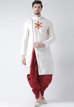 Load image into Gallery viewer, White Dupion Silk Dhoti Kurta
