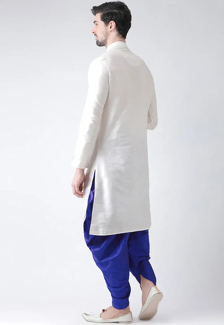 White Dupion Silk Dhoti Kurta