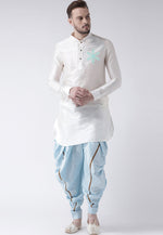 Load image into Gallery viewer, White Dupion Silk Dhoti Kurta
