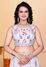 Load image into Gallery viewer, White Georgette A Line Lehenga Choli
