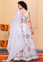 Load image into Gallery viewer, White Georgette A Line Lehenga Choli
