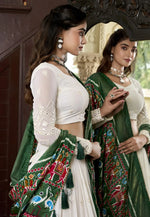 Load image into Gallery viewer, White Georgette Circular Lehenga Choli
