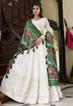 Load image into Gallery viewer, White Georgette Circular Lehenga Choli
