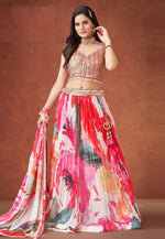 Load image into Gallery viewer, White Georgette Floral print Lehenga choli
