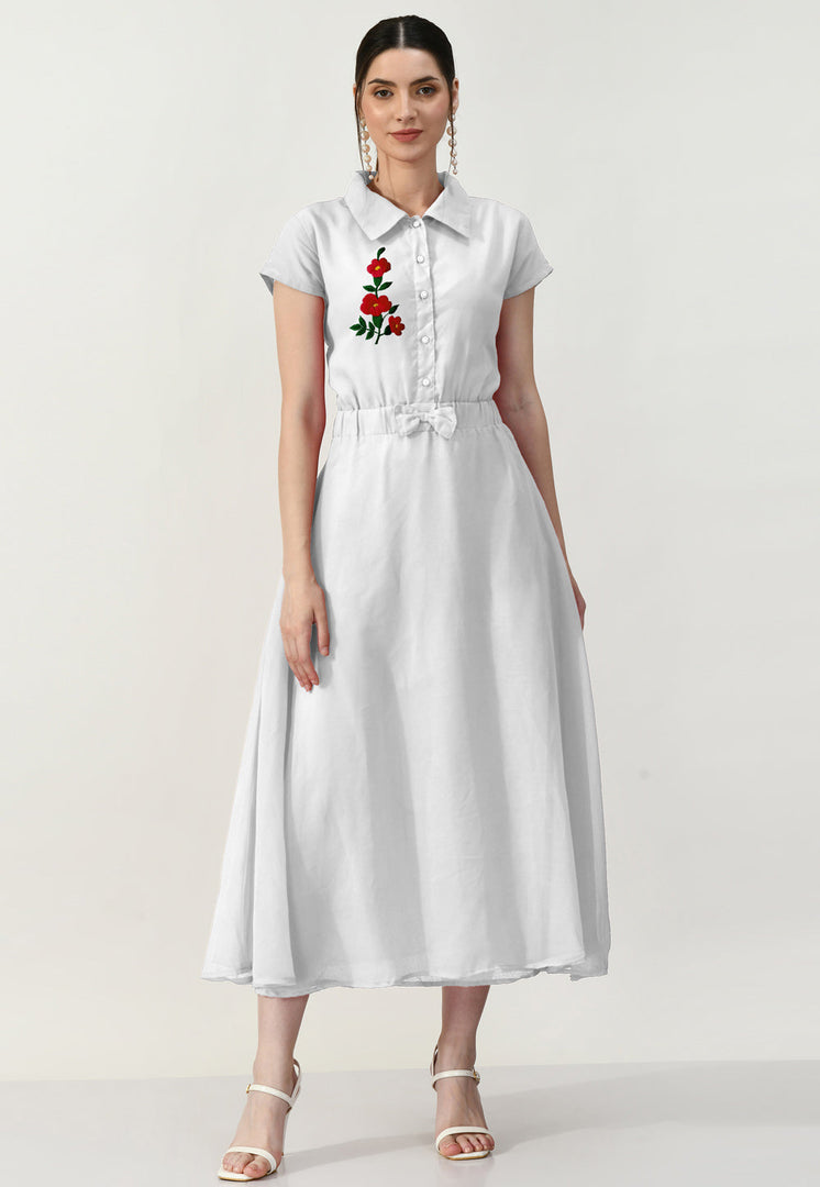 White Georgette Gown