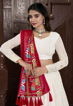 Load image into Gallery viewer, White Georgette Lehenga Choli
