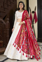Load image into Gallery viewer, White Georgette Lehenga Choli
