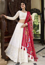 Load image into Gallery viewer, White Georgette Lehenga Choli
