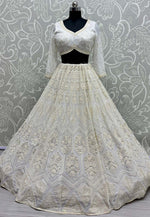 Load image into Gallery viewer, White Georgette Wedding Lehenga Choli
