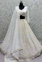 Load image into Gallery viewer, White Georgette Wedding Lehenga Choli
