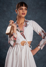 Load image into Gallery viewer, White Linen Printed Gown
