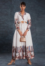 Load image into Gallery viewer, White Linen Printed Gown
