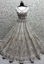 Load image into Gallery viewer, White Net Wedding Lehenga Choli
