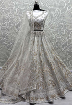 Load image into Gallery viewer, White Net Wedding Lehenga Choli

