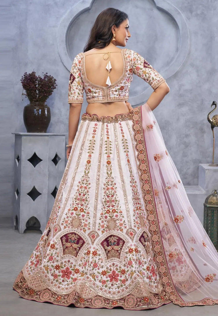 White Organza Wedding Lehenga Choli