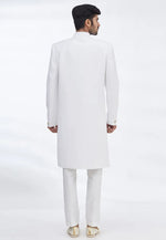 Load image into Gallery viewer, White Rayon Indo Western Sherwani
