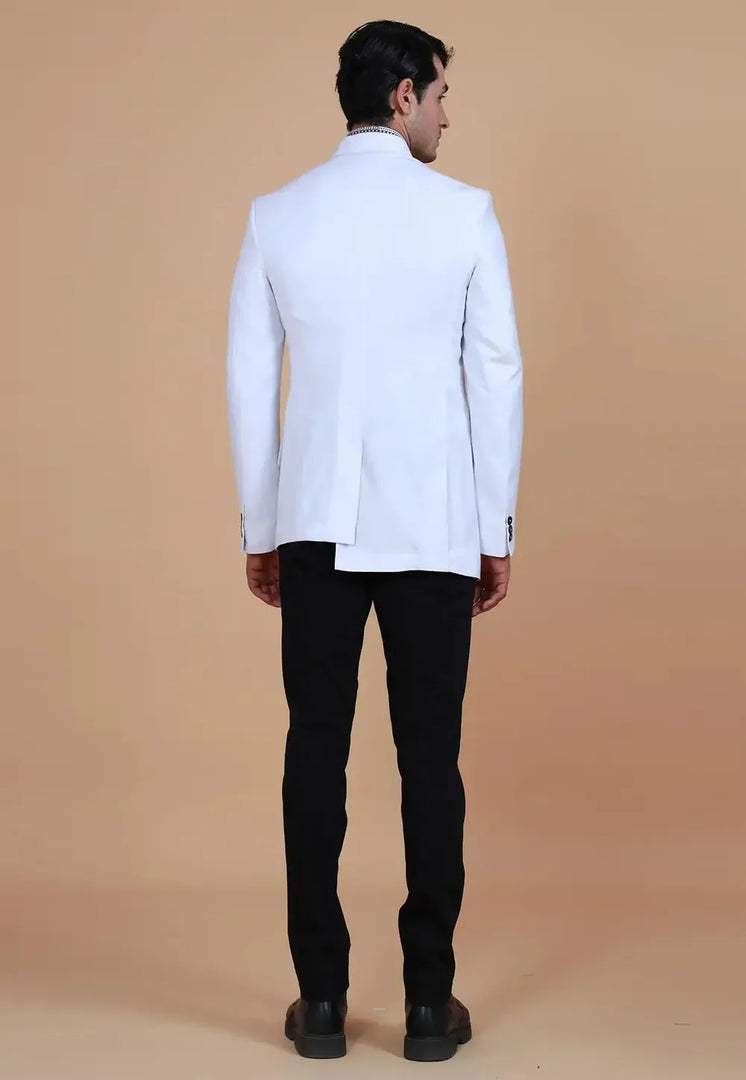 White Rayon Jodhpuri Suit