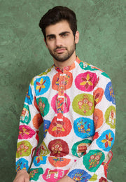 White Rayon Kurta Pajama