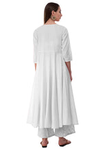 Load image into Gallery viewer, White Rayon Kurta Set With Palazzo
