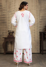 Load image into Gallery viewer, White Rayon Kurta Set With Palazzo
