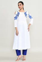 Load image into Gallery viewer, White Rayon Kurta Set With Pant
