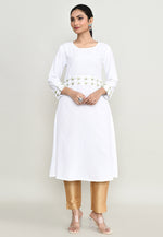 Load image into Gallery viewer, White Rayon Kurta Set With Pant

