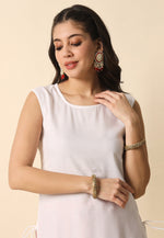 Load image into Gallery viewer, White Rayon Long Kurti
