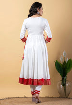 Load image into Gallery viewer, White Rayon Readymade Anarkali Suit
