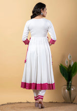 Load image into Gallery viewer, White Rayon Readymade Anarkali Suit

