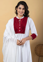 Load image into Gallery viewer, White Rayon Readymade Pakistani Suit
