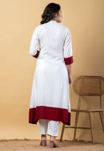 Load image into Gallery viewer, White Rayon Readymade Pakistani Suit
