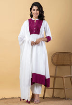 Load image into Gallery viewer, White Rayon Readymade Pakistani Suit
