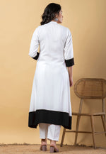 Load image into Gallery viewer, White Rayon Readymade Pakistani Suit
