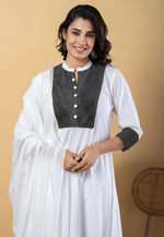 Load image into Gallery viewer, White Rayon Readymade Pakistani Suit
