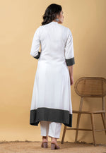 Load image into Gallery viewer, White Rayon Readymade Pakistani Suit

