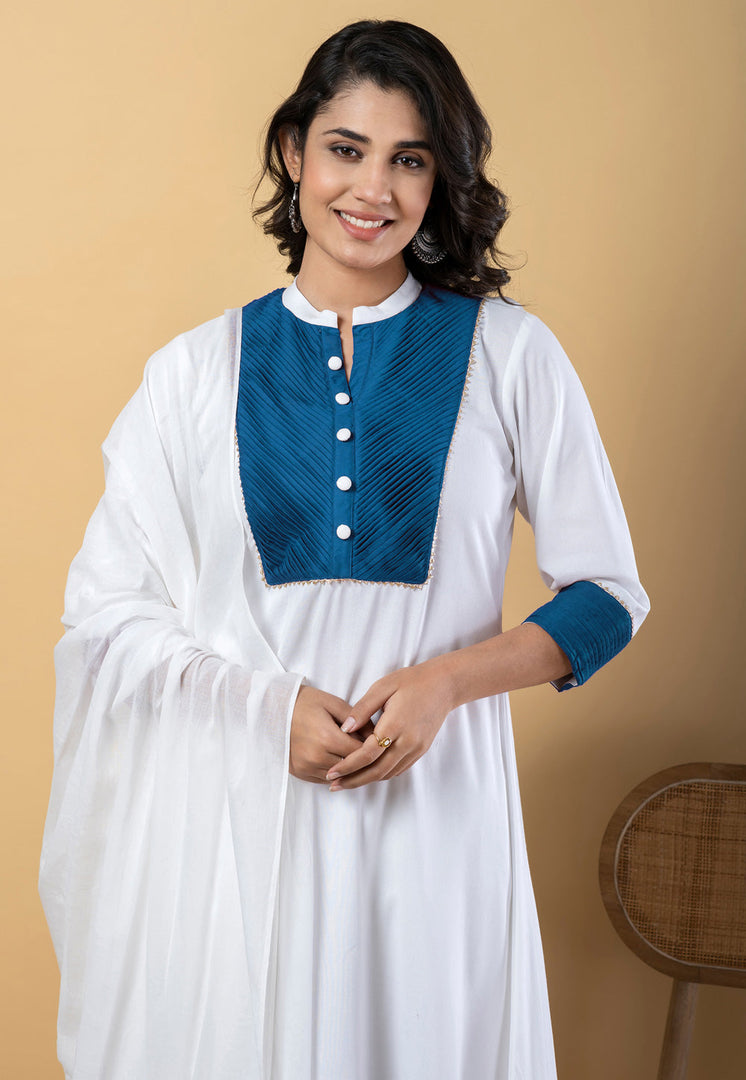 White Rayon Readymade Pant Style Suit