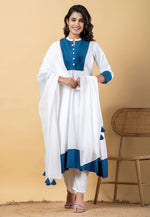 Load image into Gallery viewer, White Rayon Readymade Pant Style Suit
