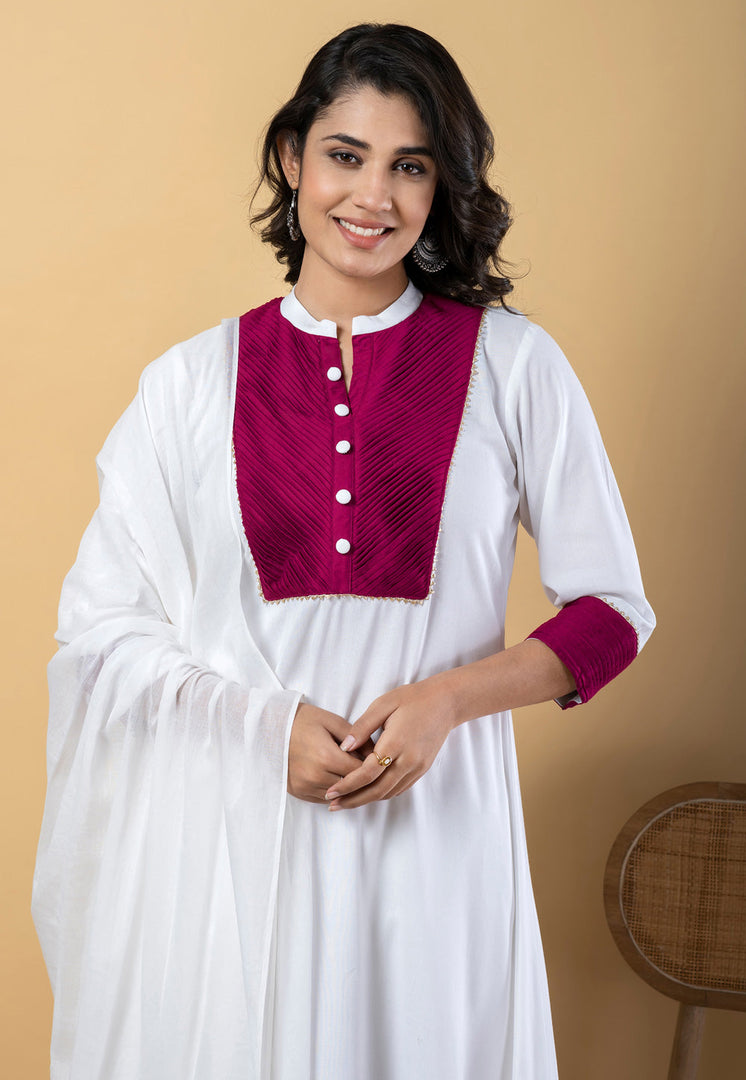 White Rayon Readymade Pant Style Suit