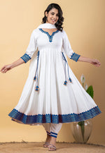 Load image into Gallery viewer, White Rayon Readymade Pant Style Suit
