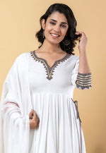 Load image into Gallery viewer, White Rayon Readymade Pant Style Suit
