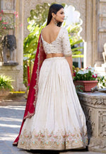 Load image into Gallery viewer, White Silk Circular Lehenga Choli
