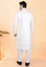 Load image into Gallery viewer, White Silk Indo Western Suit

