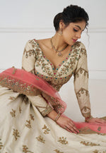Load image into Gallery viewer, White Silk Lehenga Choli For Wedding
