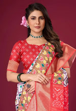 Load image into Gallery viewer, White Silk Satin Saree With Blouse