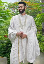 Load image into Gallery viewer, White Silk Sherwani
