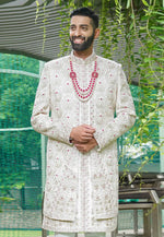 Load image into Gallery viewer, White Silk Sherwani
