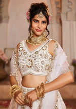 Load image into Gallery viewer, White Tissue Lehenga Choli For Wedding
