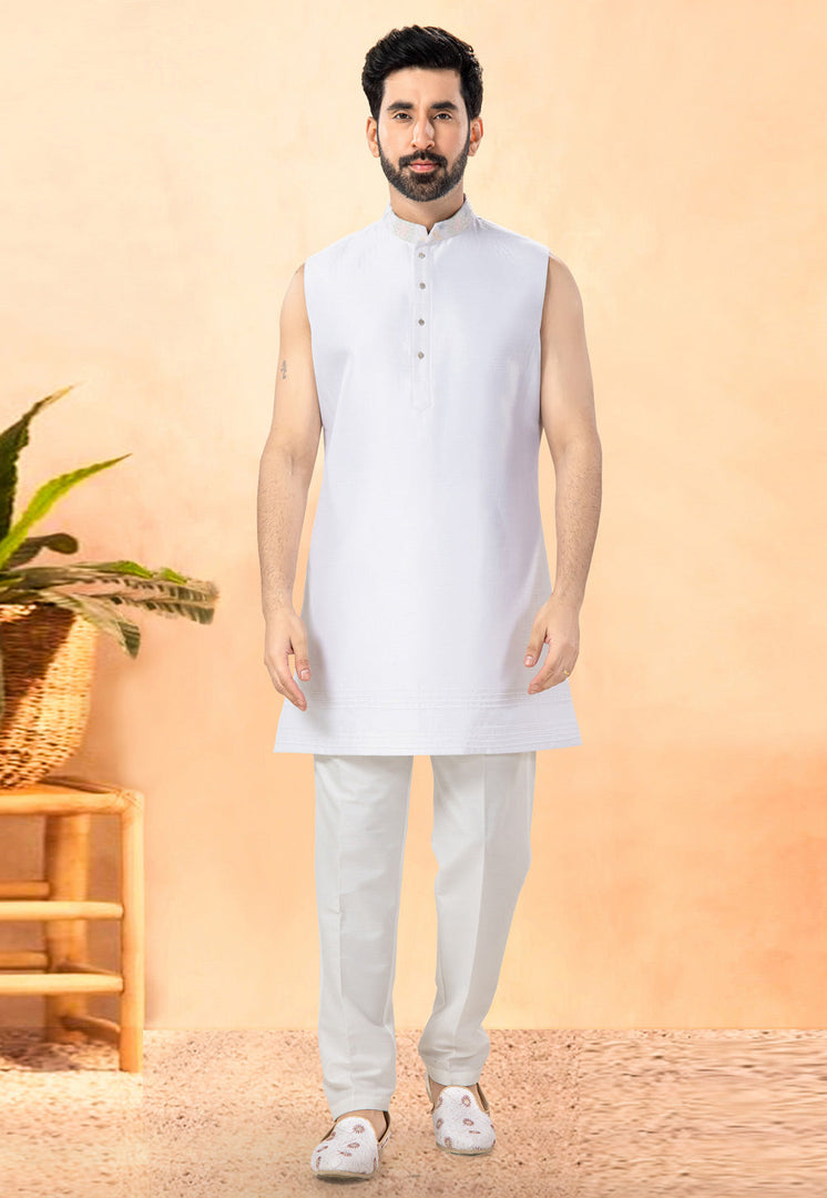 White Velvet Indo Western Suit