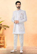 Load image into Gallery viewer, White Velvet Indo Western Suit
