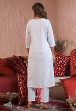 Load image into Gallery viewer, White Viscose Readymade Pakistani Suit
